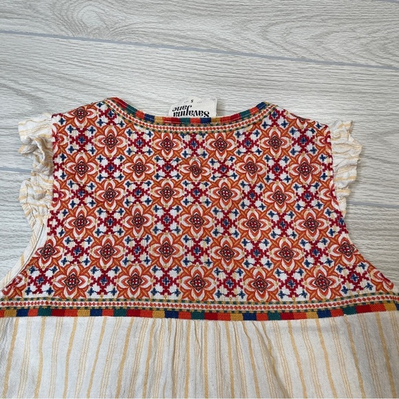 Savanna Jane Cotton Linen Embroidered Boho Colorful Blouse Sleeveless Size S - Picture 6 of 12